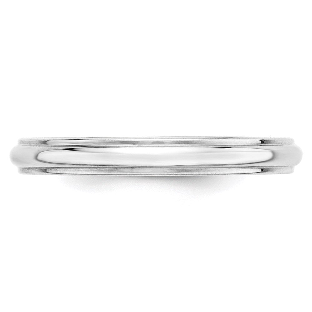 10k White Gold 3mm Half Round with Edge Wedding Band