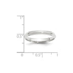 10k White Gold 3mm Half Round with Edge Wedding Band