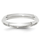 10k White Gold 3mm Half Round with Edge Wedding Band