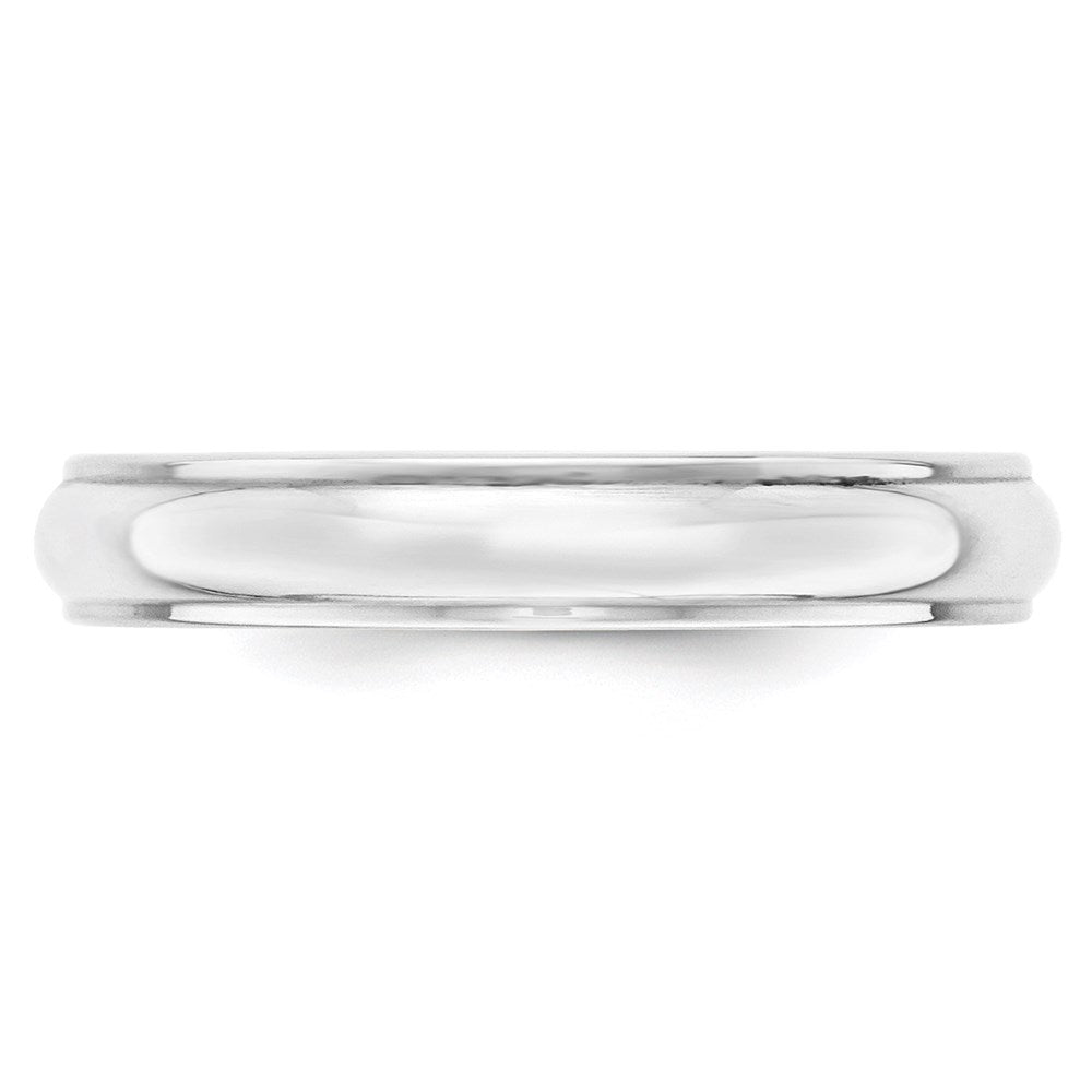10k White Gold 4mm Half Round with Edge Wedding Band