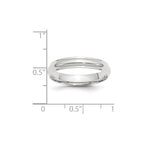 10k White Gold 4mm Half Round with Edge Wedding Band