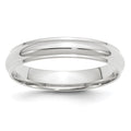 10k White Gold 4mm Half Round with Edge Wedding Band