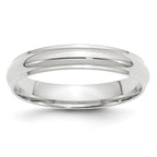 10k White Gold 4mm Half Round with Edge Wedding Band