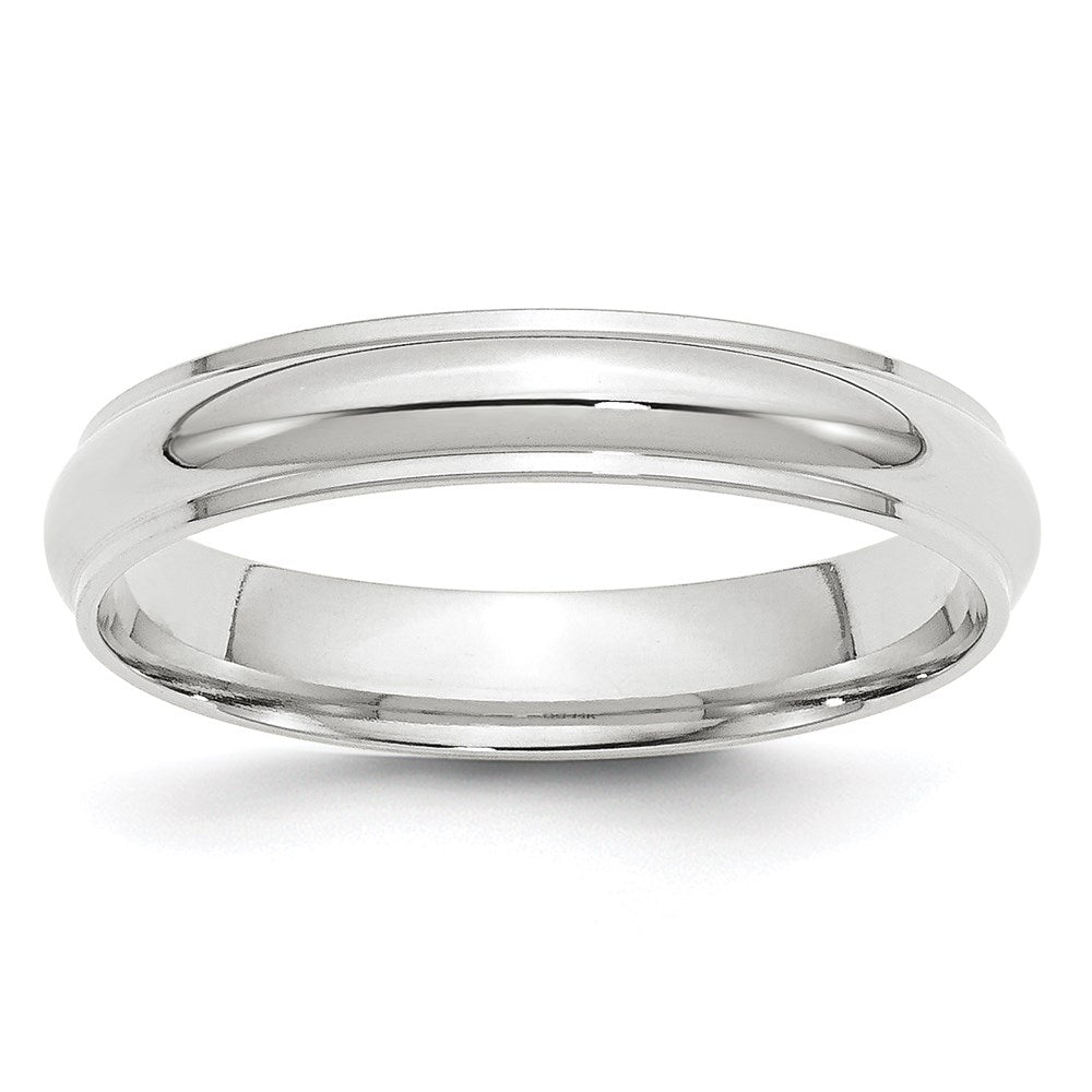 10k White Gold 4mm Half Round with Edge Wedding Band