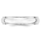 14k White Gold 5mm Half Round with Edge Wedding Band
