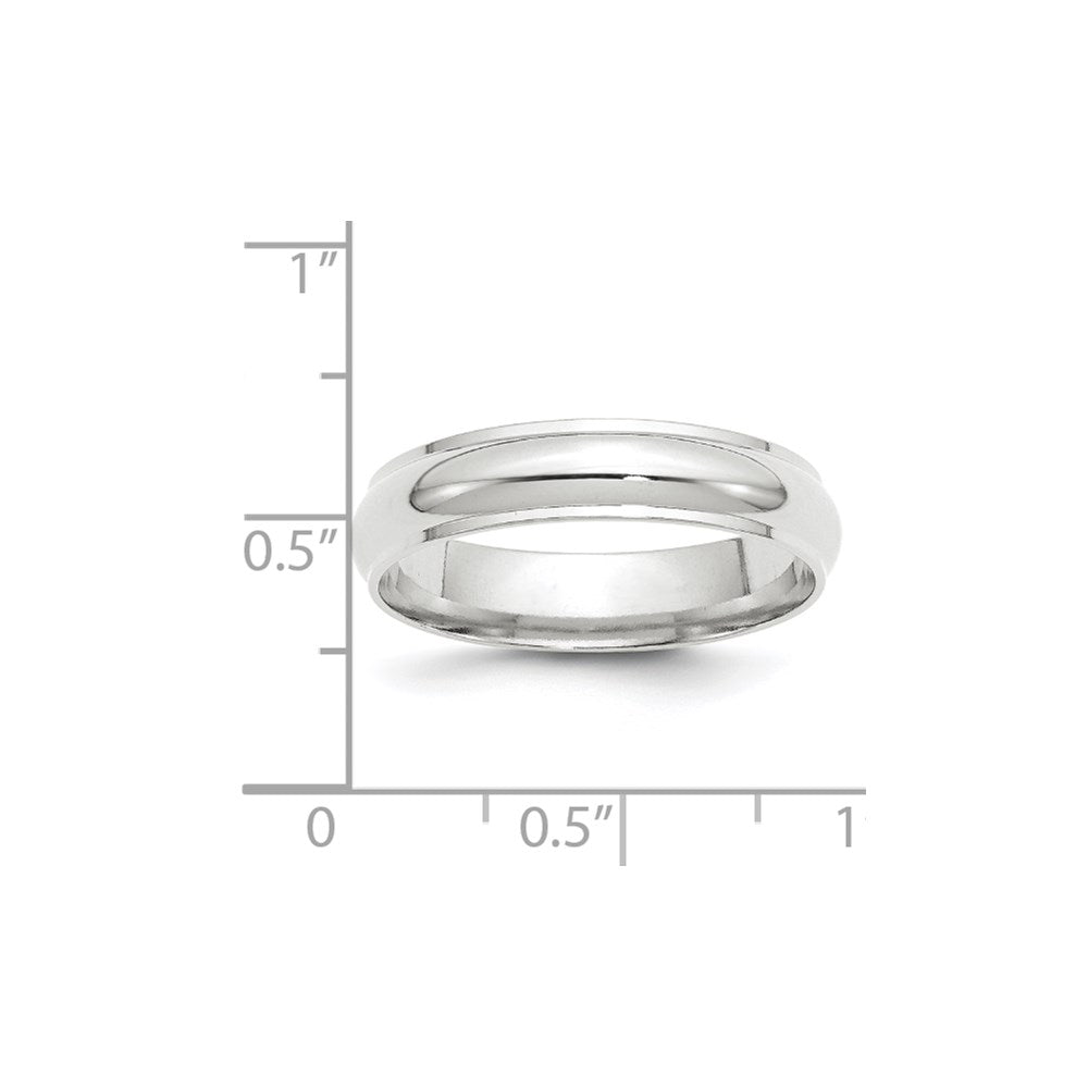10k White Gold 5mm Half Round with Edge Wedding Band