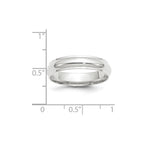 10k White Gold 5mm Half Round with Edge Wedding Band
