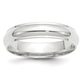 10k White Gold 5mm Half Round with Edge Wedding Band