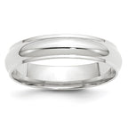 10k White Gold 5mm Half Round with Edge Wedding Band