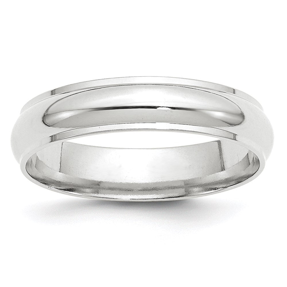 10k White Gold 5mm Half Round with Edge Wedding Band