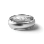 14k White Gold 6mm Half Round with Edge Wedding Band