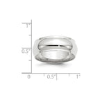 10k White Gold 8mm Half Round with Edge Wedding Band