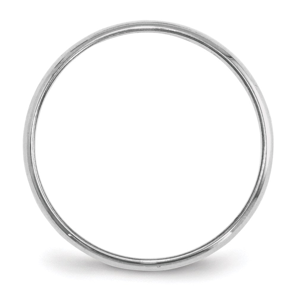 10k White Gold 2mm Lightweight Half Round Wedding Band