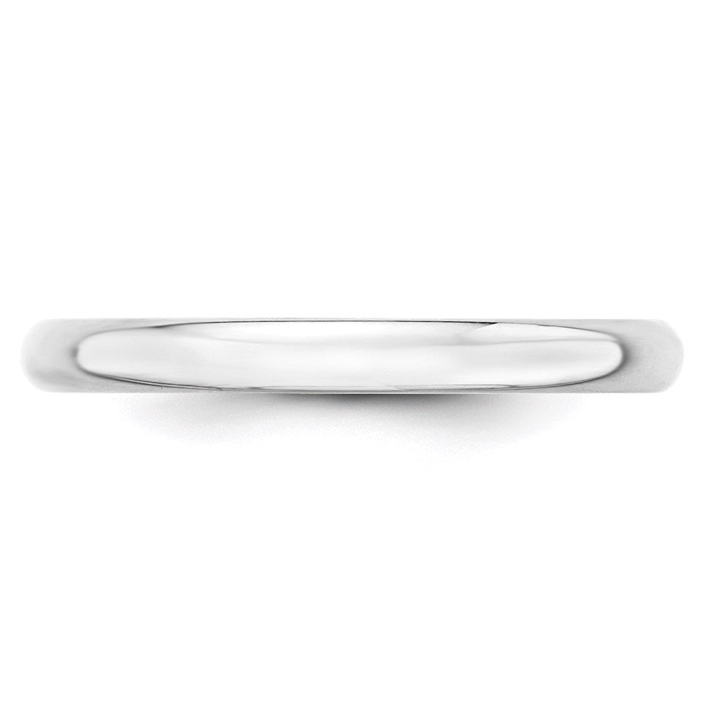 10k White Gold 2.5mm Lightweight Half Round Wedding Band