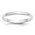 14k White Gold 2.5mm Lightweight Half Round Wedding Band