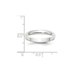 14k White Gold 3mm Lightweight Half Round Wedding Band