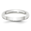 14k White Gold 3mm Lightweight Half Round Wedding Band