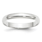 14k White Gold 3mm Lightweight Half Round Wedding Band