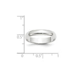 14k White Gold 4mm Lightweight Half Round Wedding Band