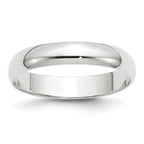 10k White Gold 4mm Lightweight Half Round Wedding Band