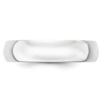 10k White Gold 5mm Lightweight Half Round Wedding Band
