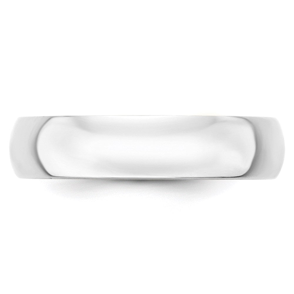 14k White Gold 5mm Lightweight Half Round Wedding Band