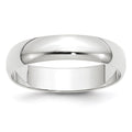 14k White Gold 5mm Lightweight Half Round Wedding Band