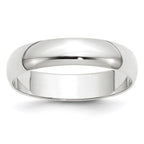 14k White Gold 5mm Lightweight Half Round Wedding Band