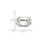 10k White Gold 6mm Lightweight Half Round Wedding Band