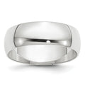 10k White Gold 6mm Lightweight Half Round Wedding Band