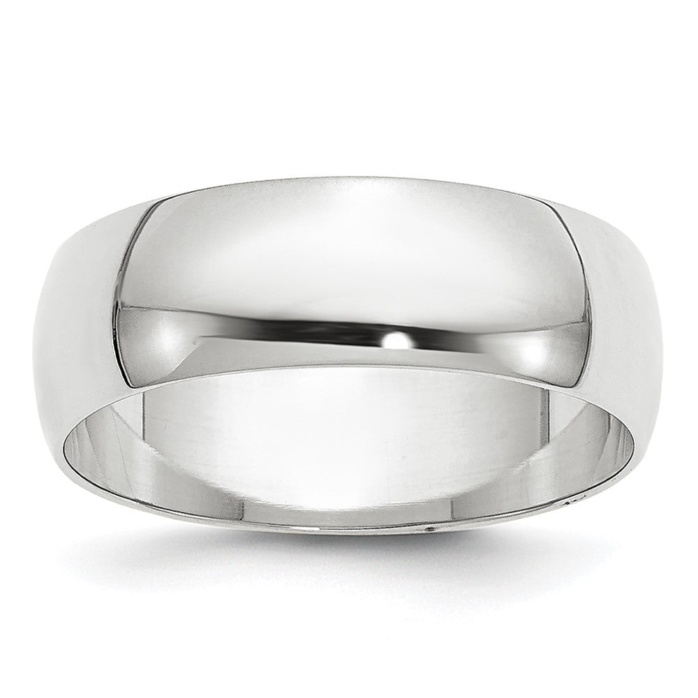 10k White Gold 6mm Lightweight Half Round Wedding Band