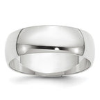 14k White Gold 6mm Lightweight Half Round Wedding Band
