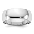 14k White Gold 7mm Lightweight Half Round Wedding Band