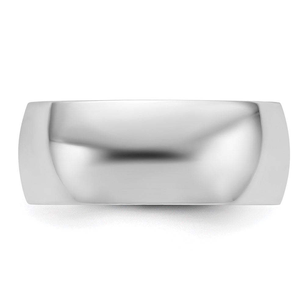 10k White Gold 8mm Lightweight Half Round Wedding Band