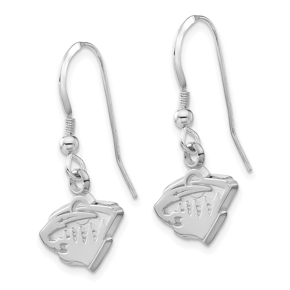 Sterling Silver NHL Minnesota Wild Polished Logo Dangle Earrings