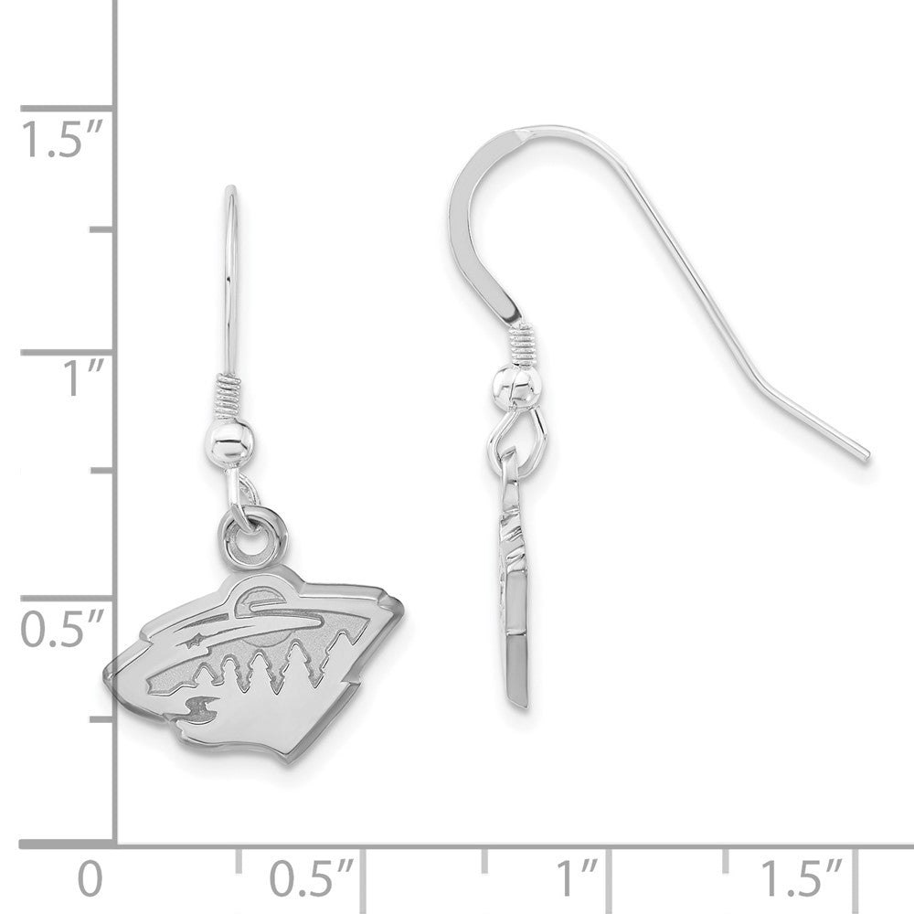 Sterling Silver NHL Minnesota Wild Polished Logo Dangle Earrings