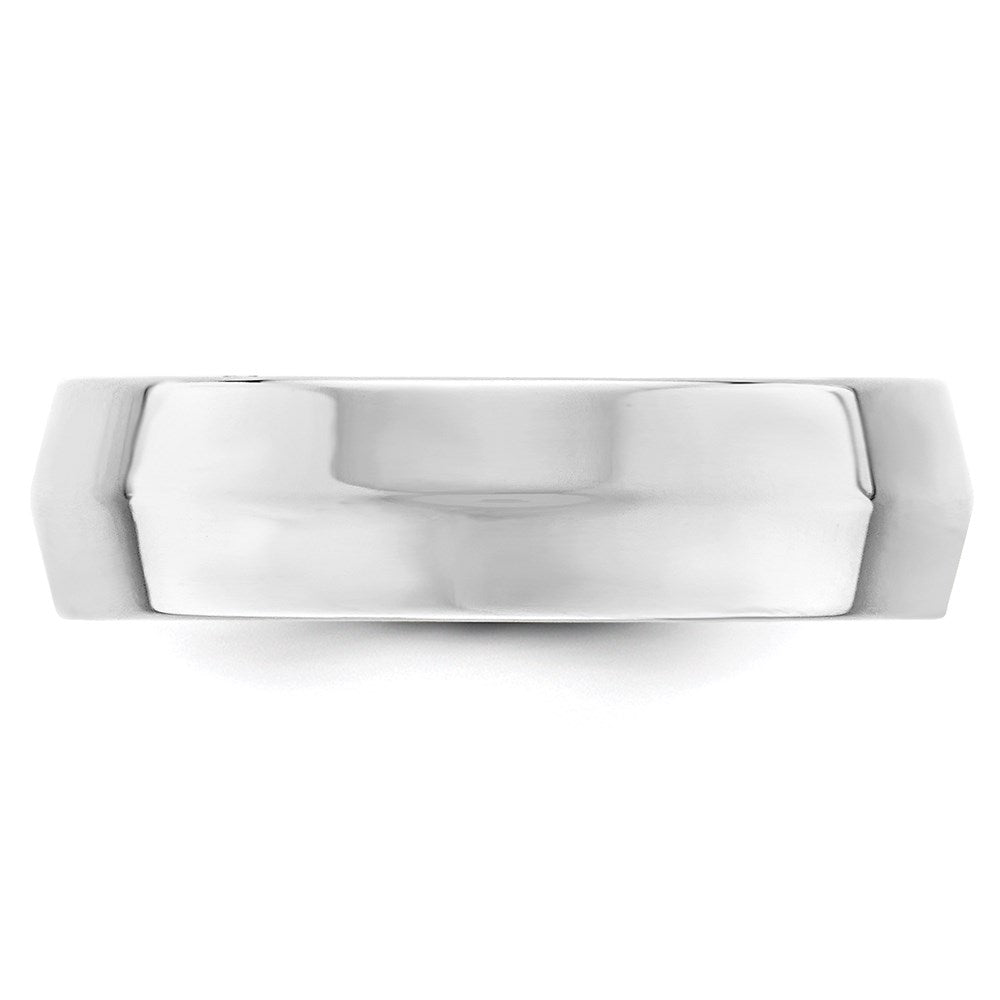 14k White Gold 6mm Knife Edge Comfort Fit Wedding Band
