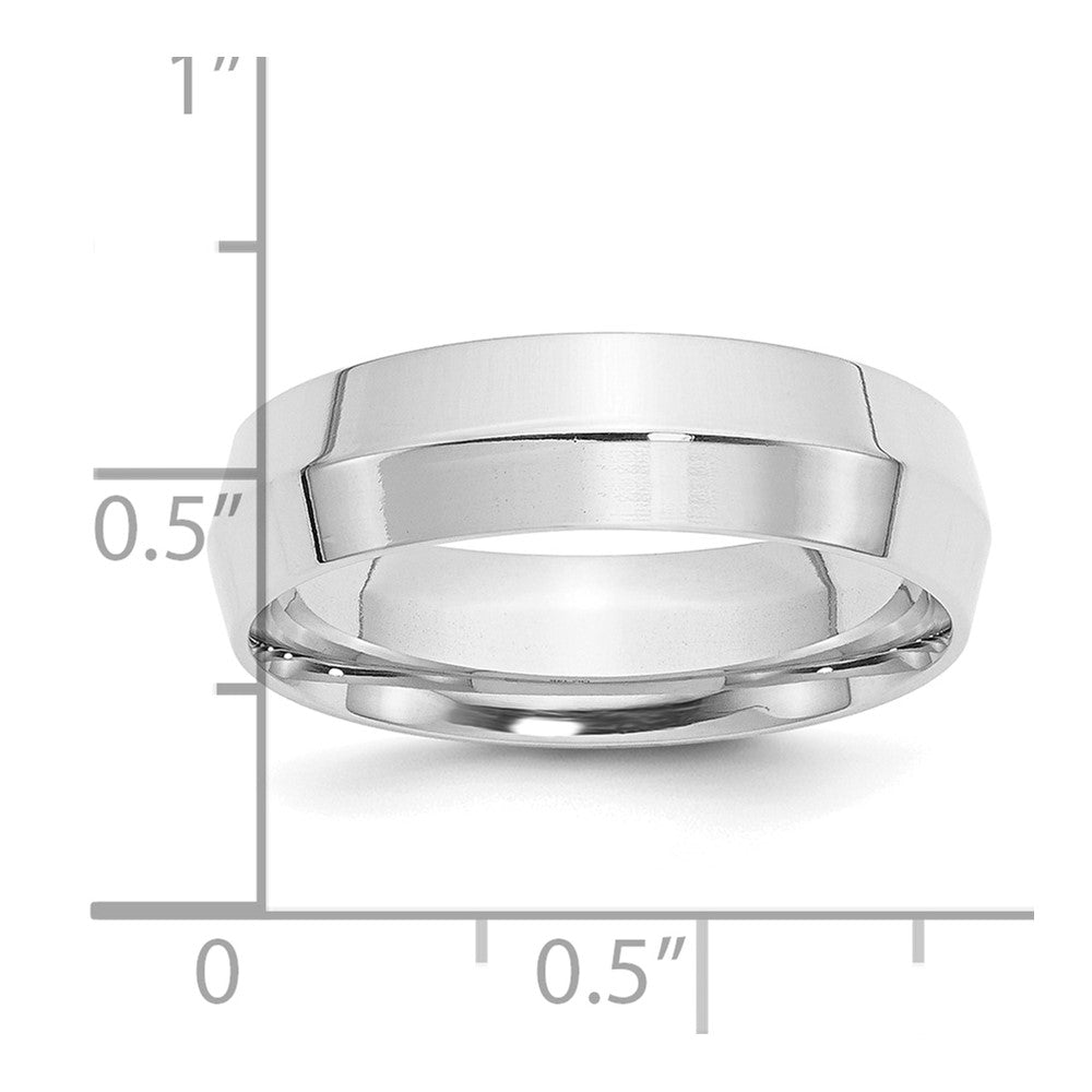 10k White Gold 6mm Knife Edge Comfort Fit Wedding Band