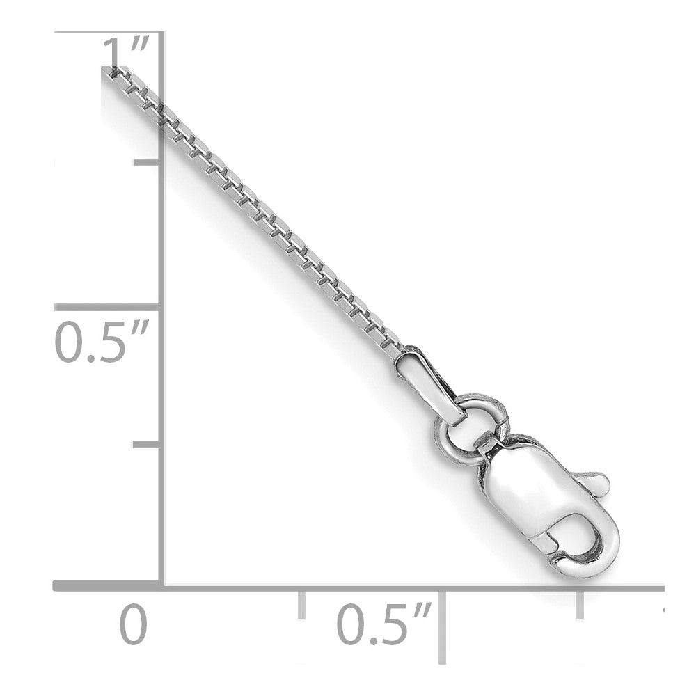 14K White Gold .9mm Box with Lobster Clasp Bracelet