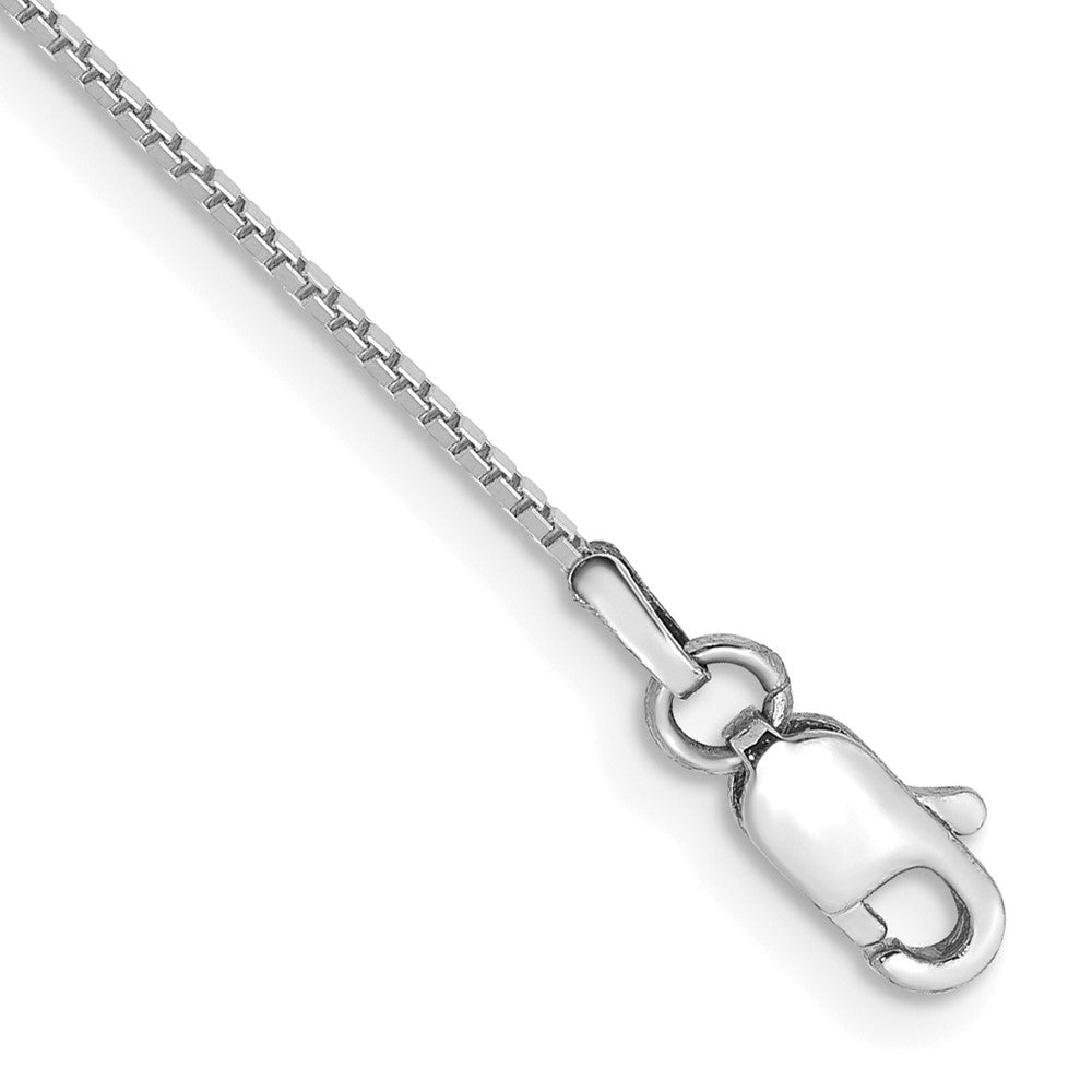 14K White Gold .9mm Box with Lobster Clasp Bracelet