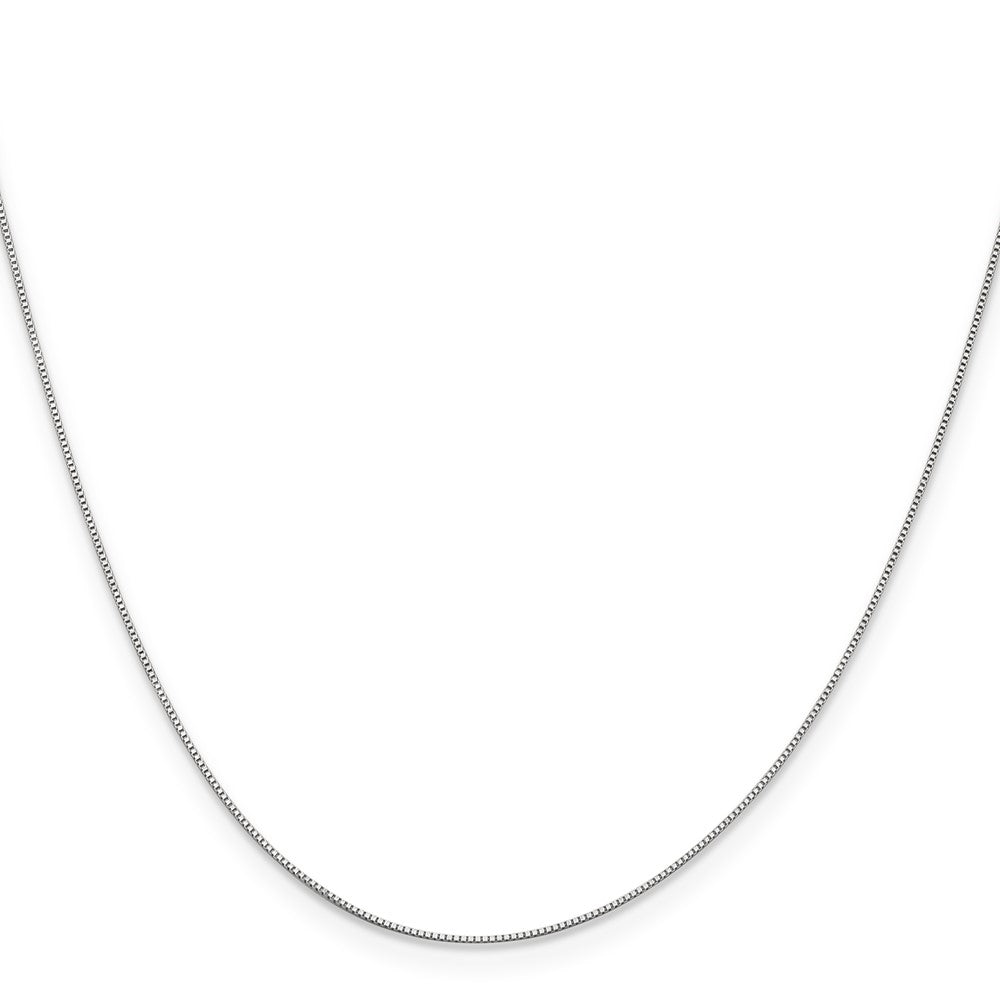 14K White Gold .5mm Box with Spring Ring Clasp Chain