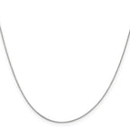 14K White Gold .5mm Box with Spring Ring Clasp Chain