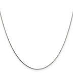 14K White Gold .7mm Box with Spring Ring Clasp Chain