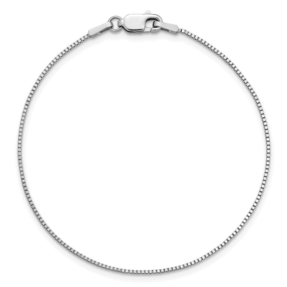14K White Gold .95mm Box with Lobster Clasp Bracelet