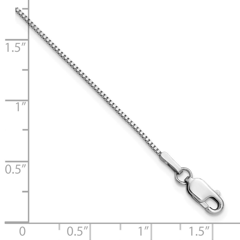 14K White Gold .95mm Box with Lobster Clasp Bracelet