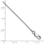 14K White Gold .95mm Box with Lobster Clasp Bracelet