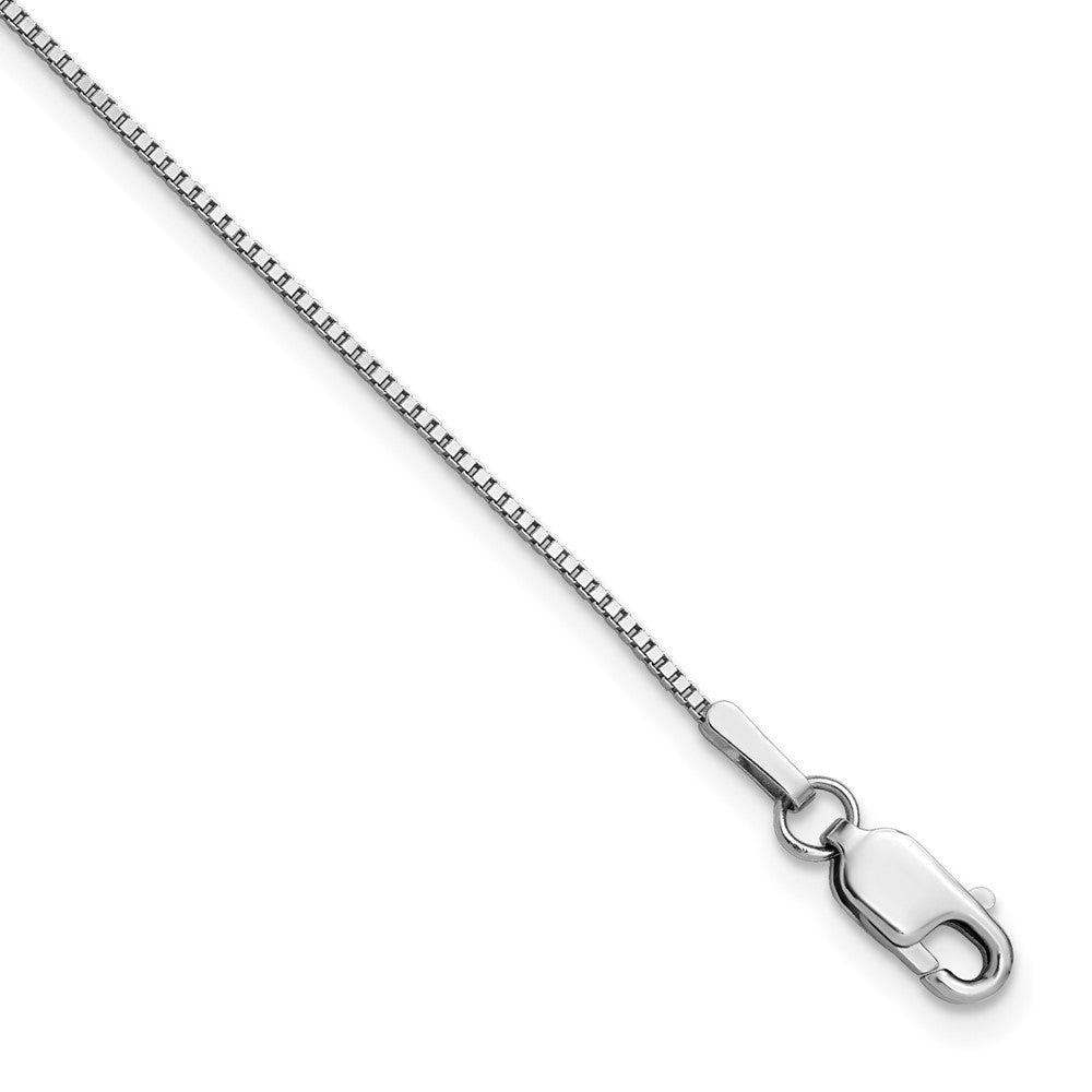 14K White Gold .95mm Box with Lobster Clasp Bracelet