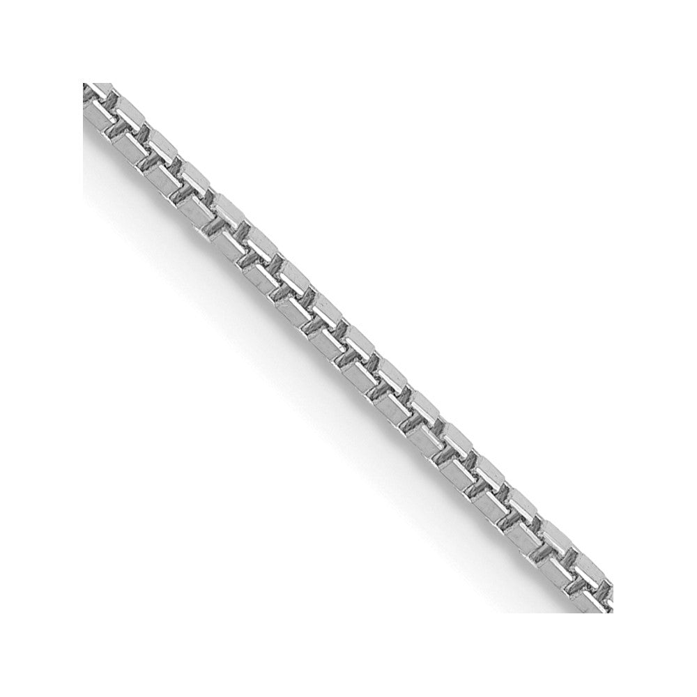 14K White Gold 1.05mm Box with Lobster Clasp Chain