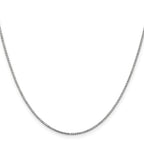 14K White Gold 1.1mm Box with Lobster Clasp Chain