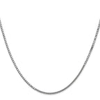 14K White Gold 1.5mm Box with Lobster Clasp Chain